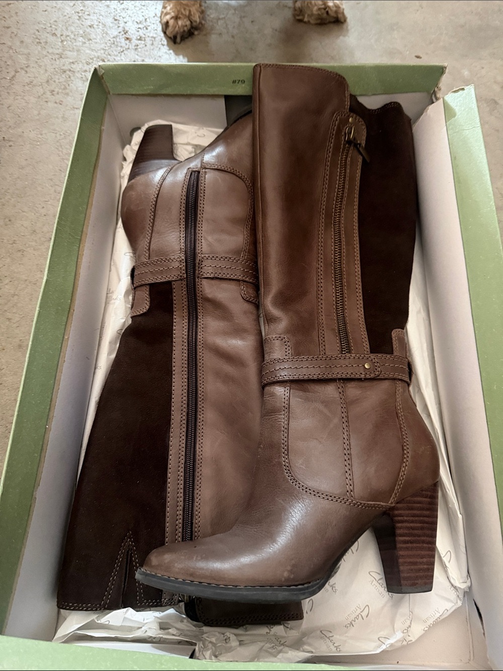 Clark’s women Brown Leather Knee-High Heeled Boots